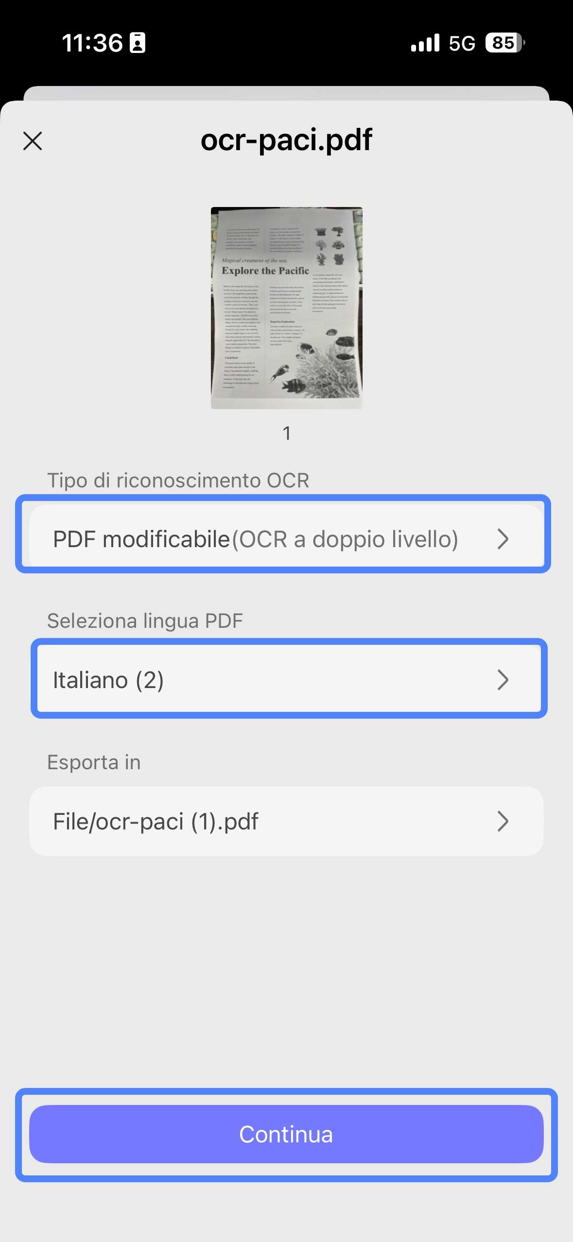 OCR scanned PDF with UPDF on Android