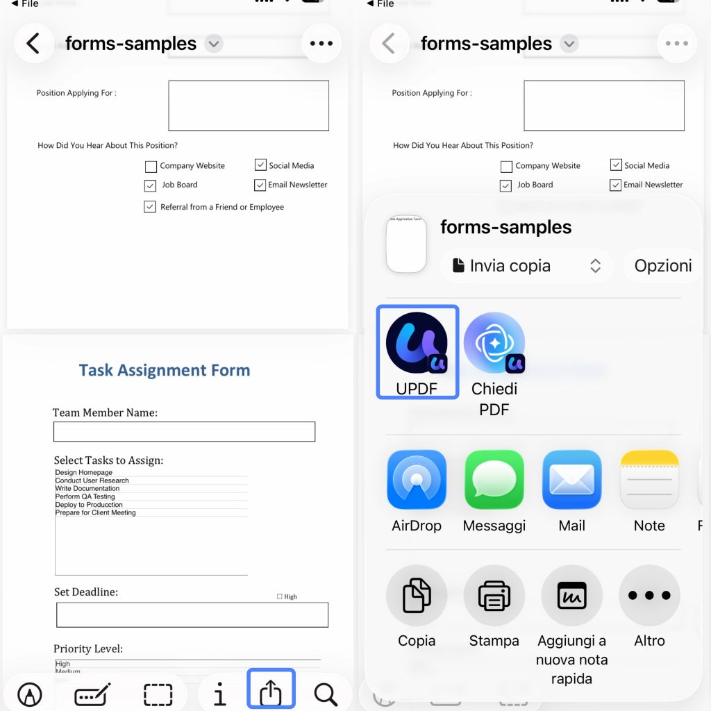 open files with updf ios
