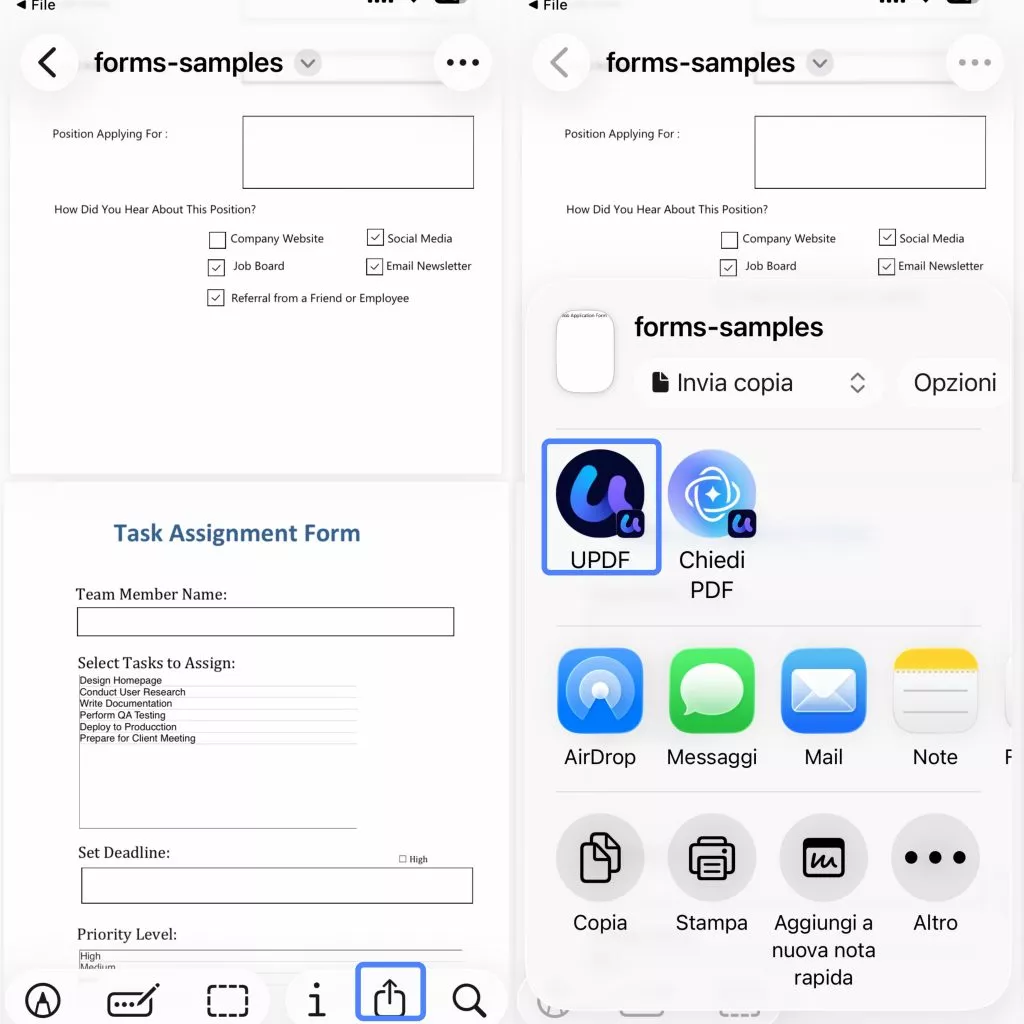 open files with updf ios 