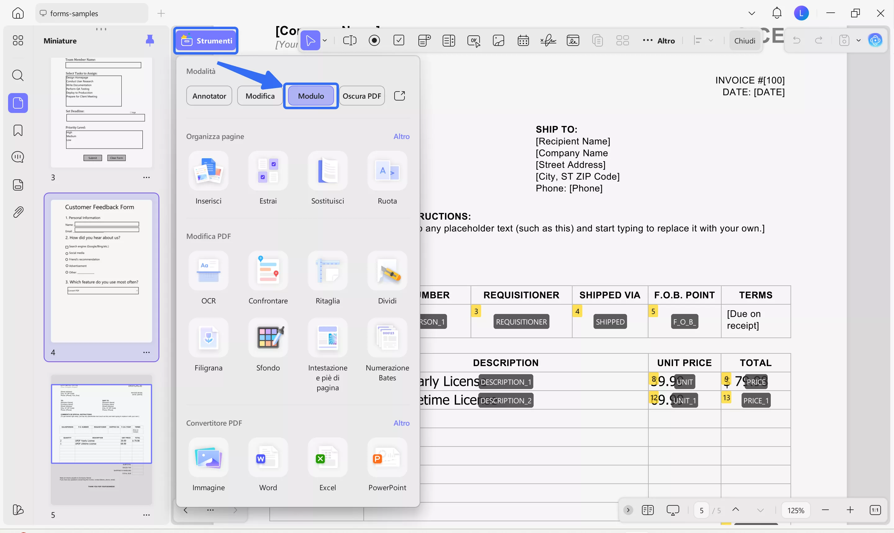 open pdf form in updf