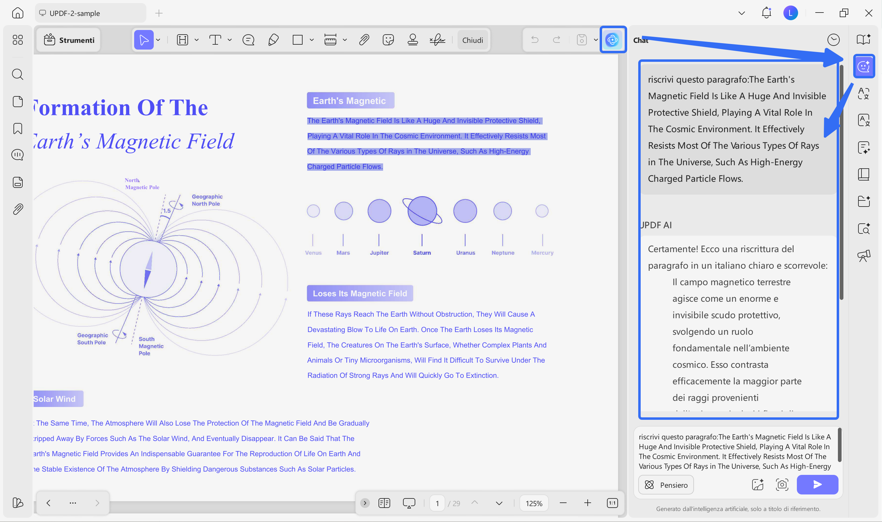 rewrite pdf with updf ai