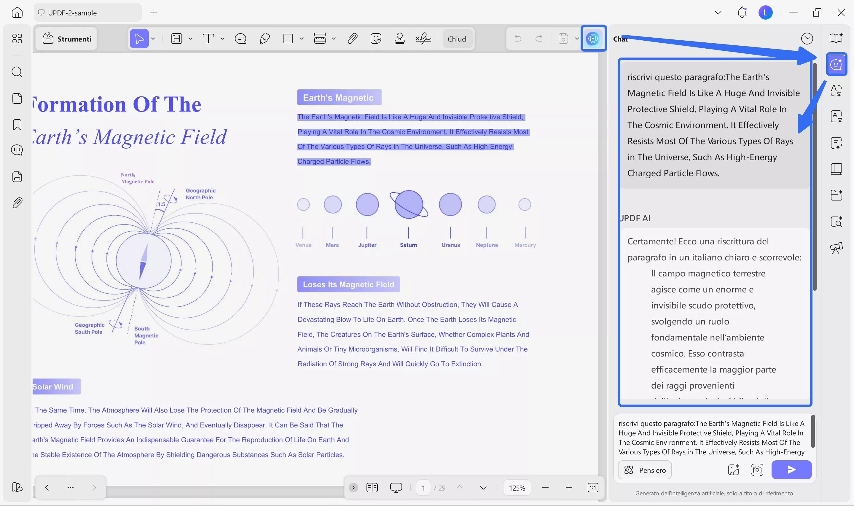rewrite pdf with updf ai