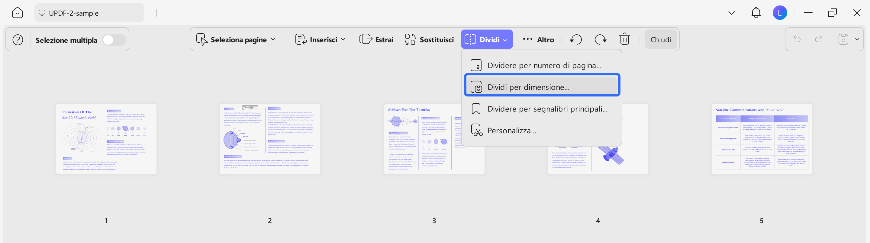 divide a word page into 4 split
