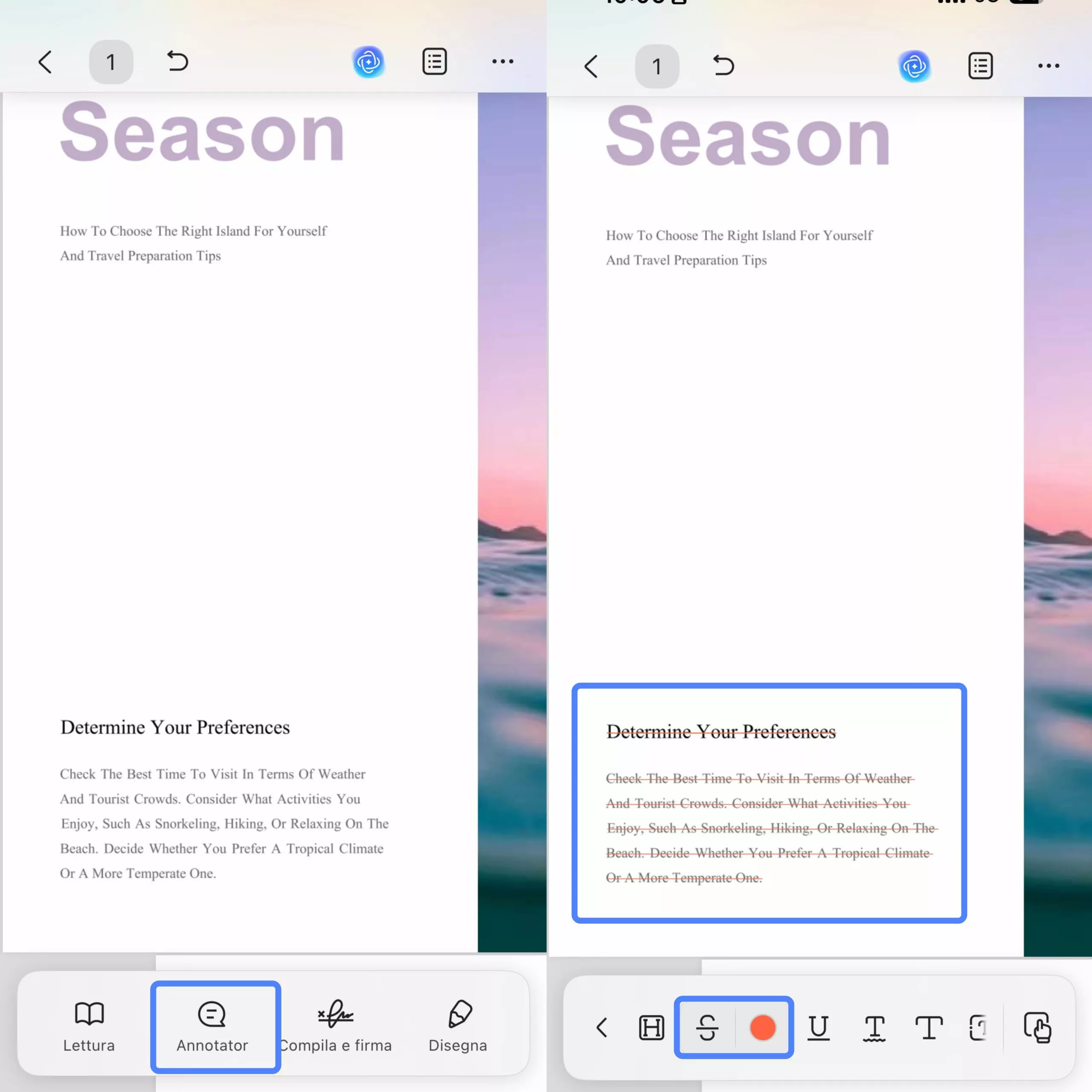 tap on markup in updf for ios