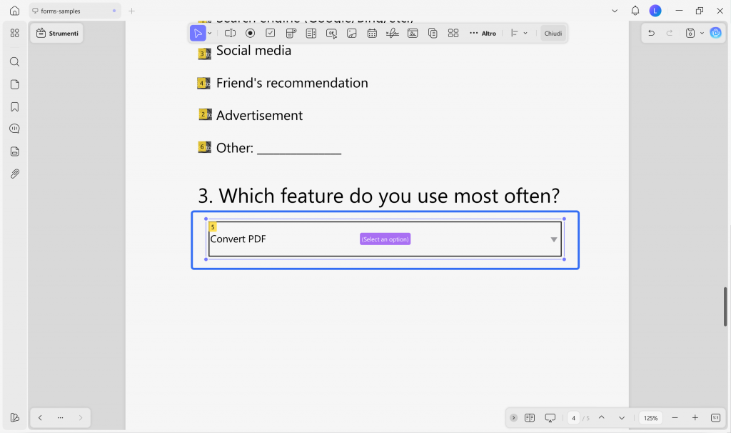 dropdown