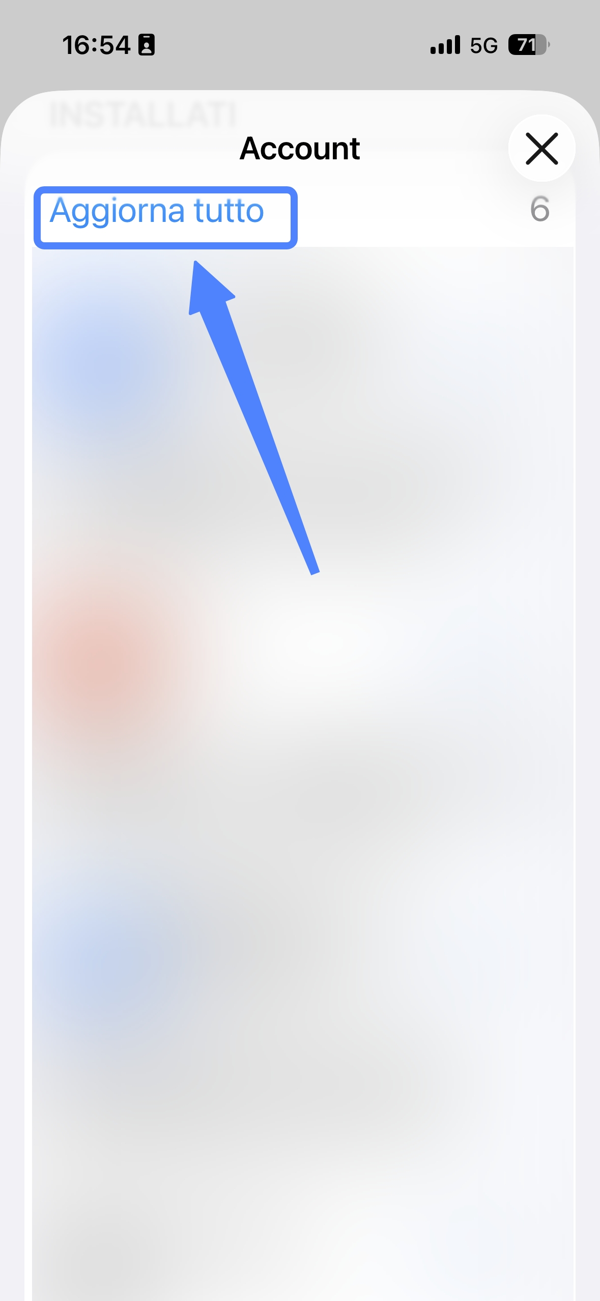 tap on update all iphone