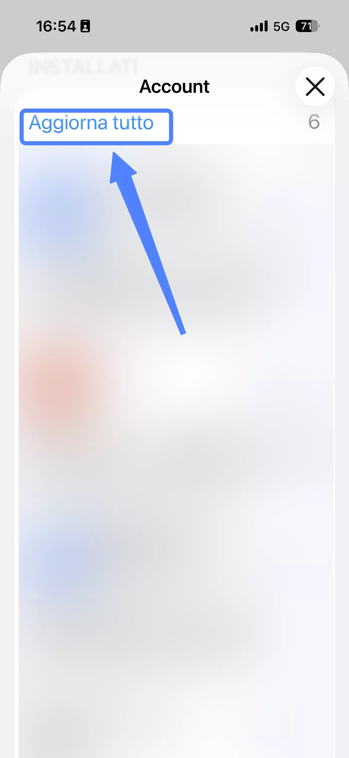 tap on update all iphone