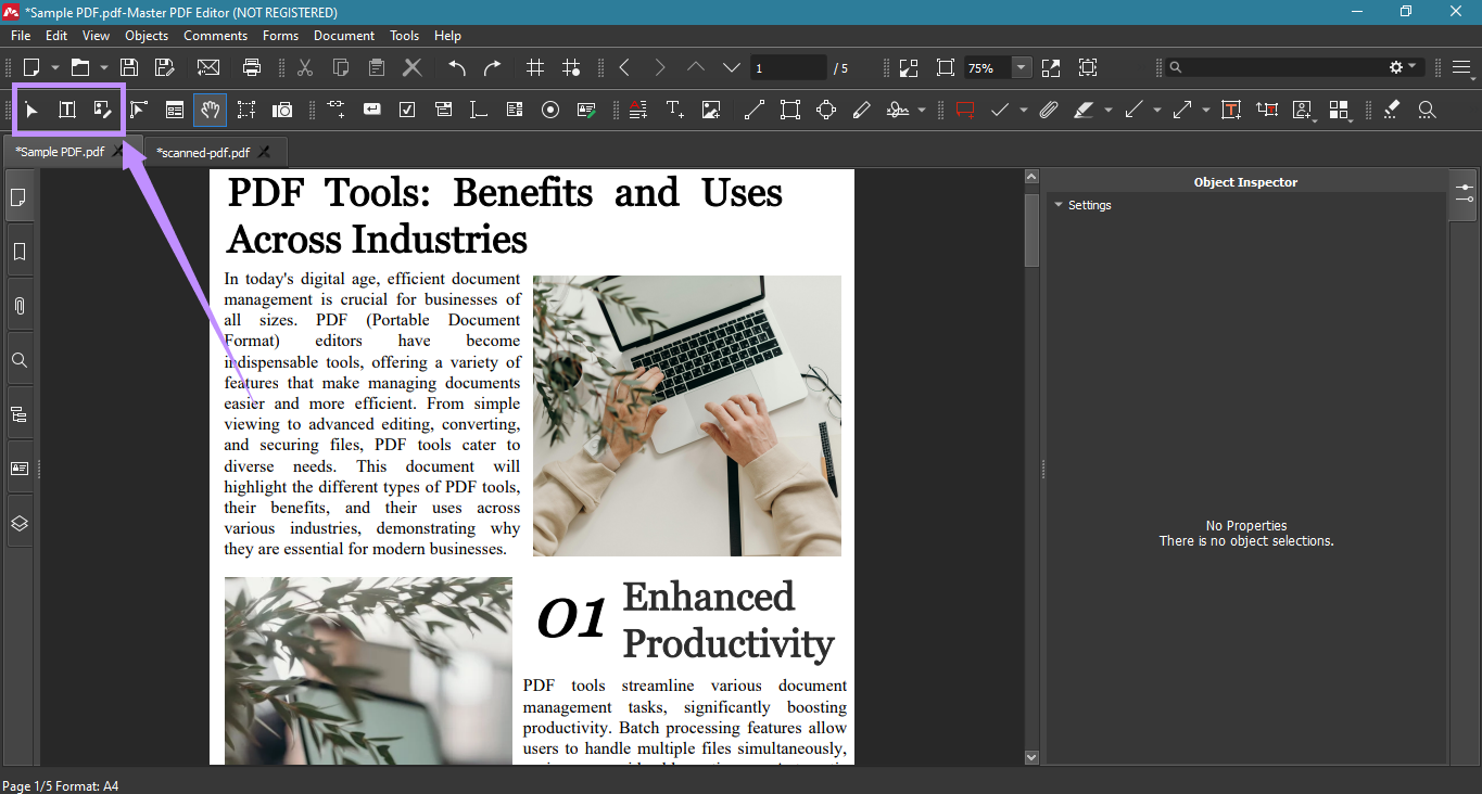 master pdf editor editing options