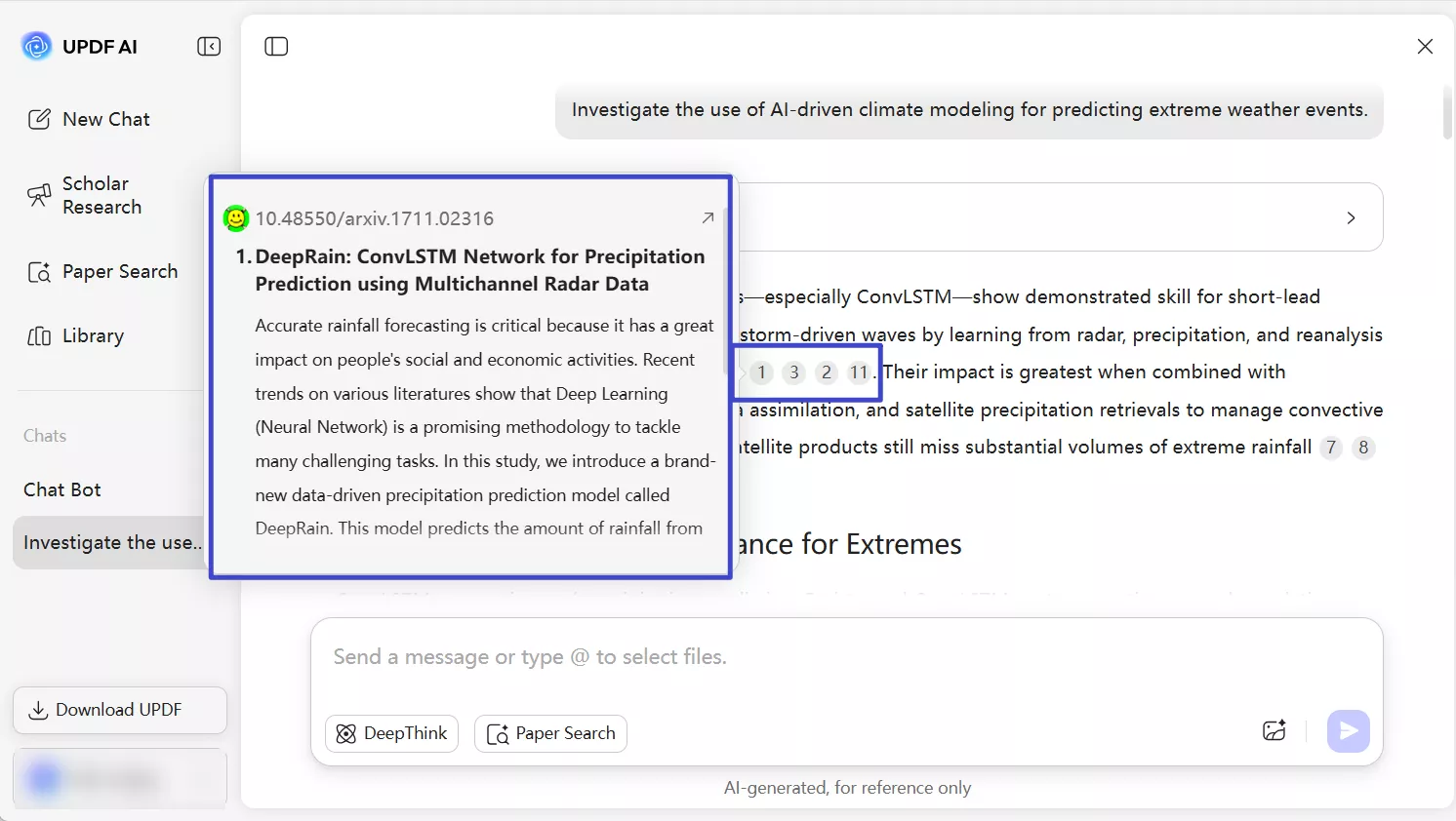 use updf for accurate cited papers