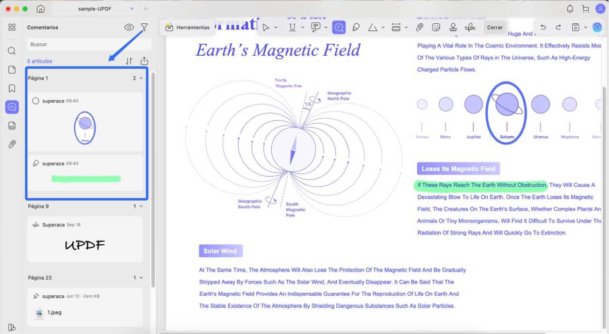 visible markers on comments