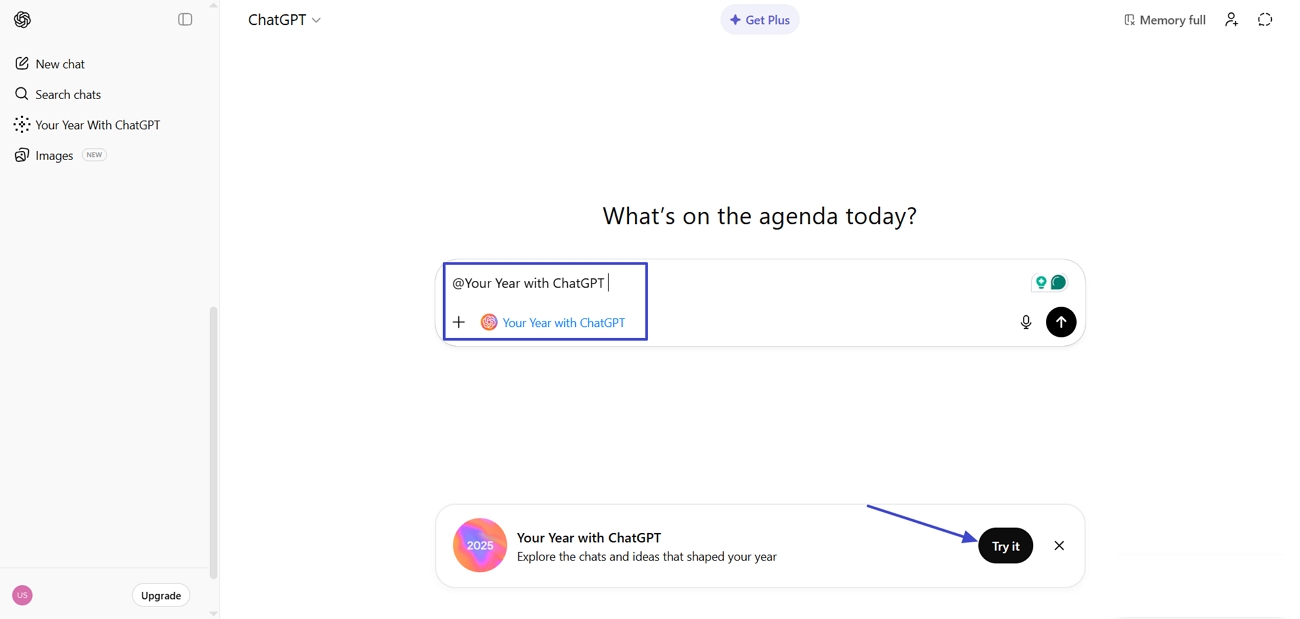 access chatgpt year review popup