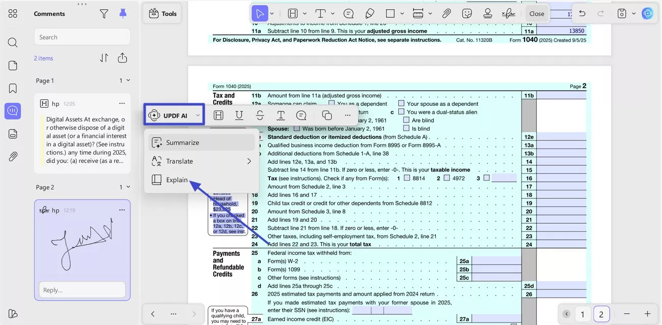  try updf ai to understand paragraphs
