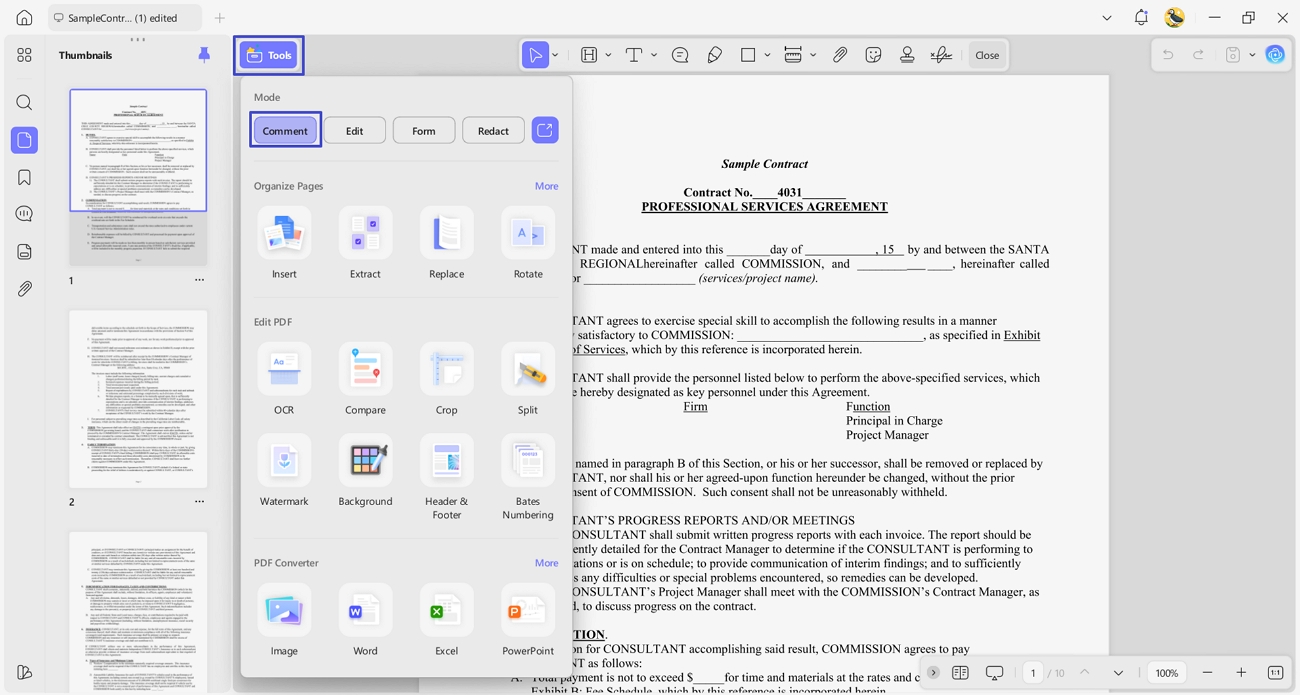 access updf comment annotate feature
