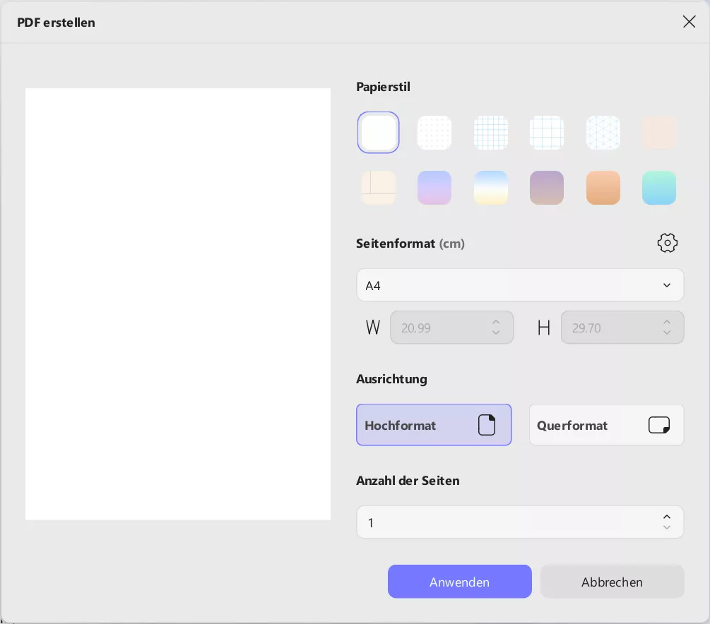 Passen Sie Ihre leere PDF-Datei mit updf Windows an.