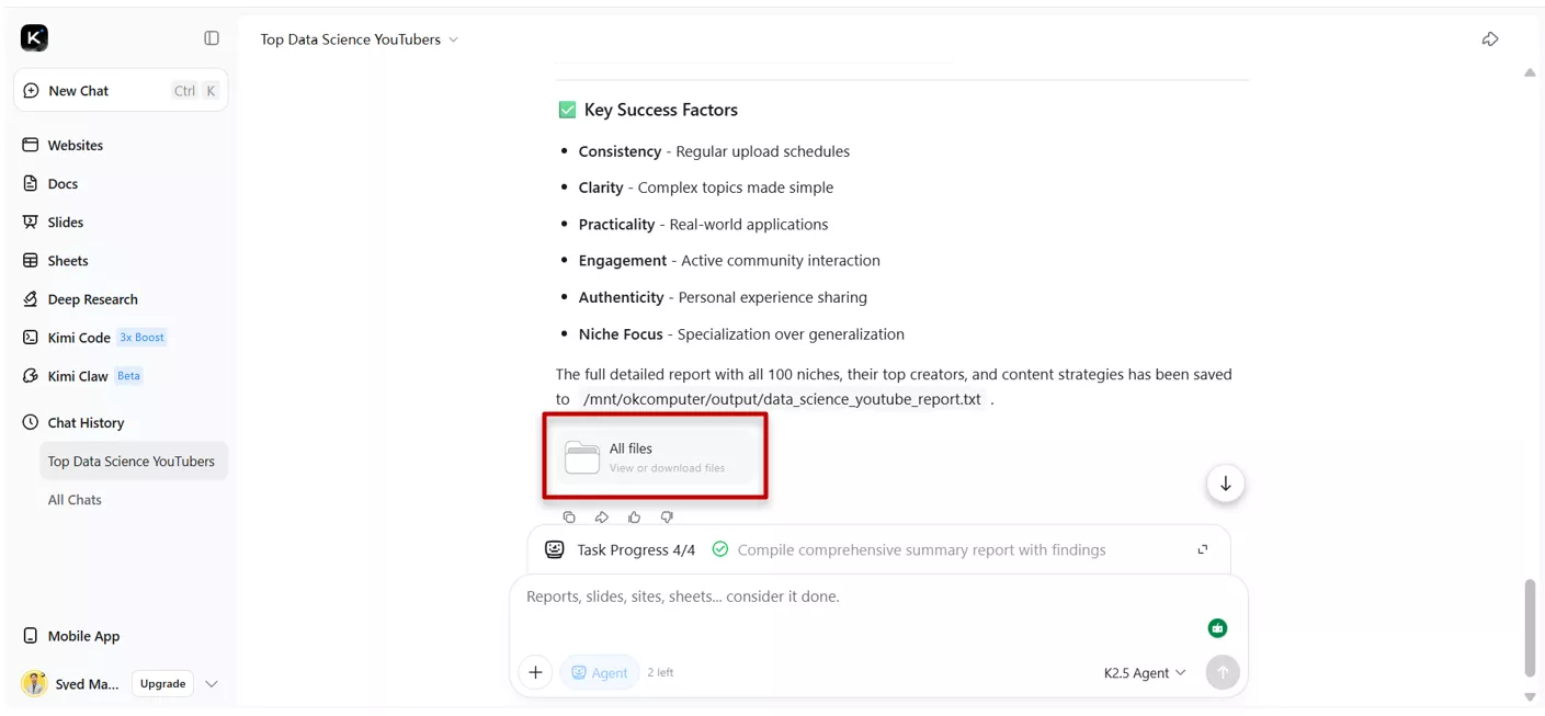 brainstorming with agent swarm in kimi k2.5
