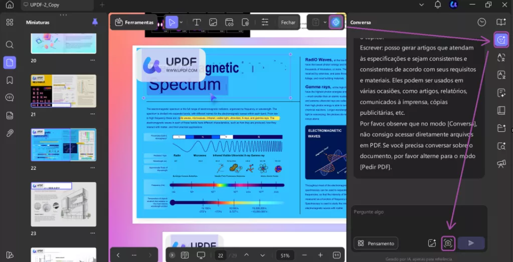 Clique no botão de captura de tela no UPDF