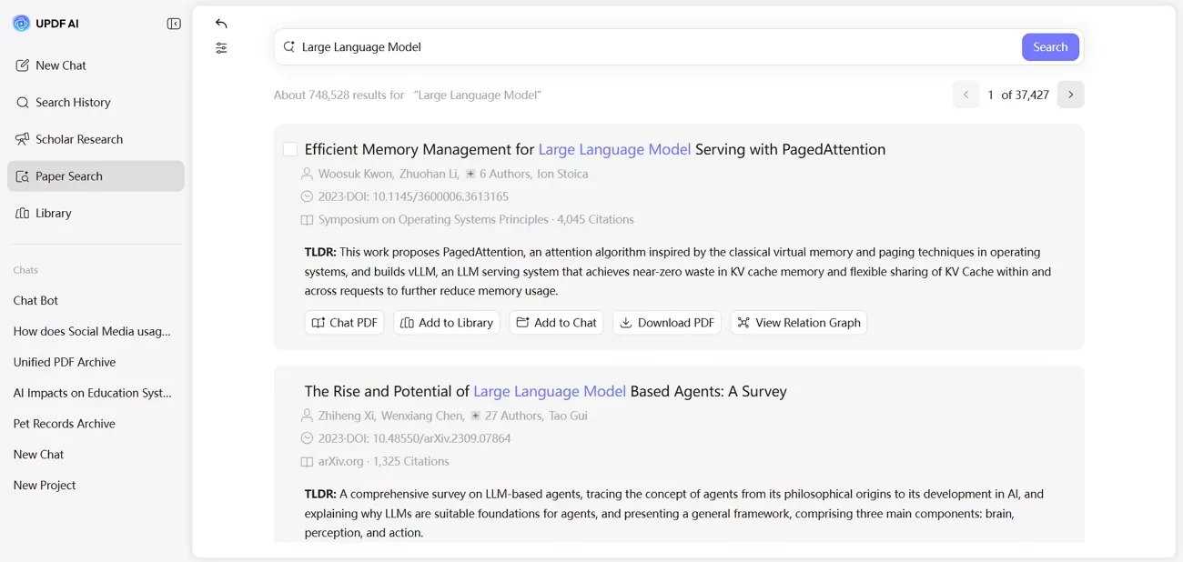 keyword mode search relevant papers