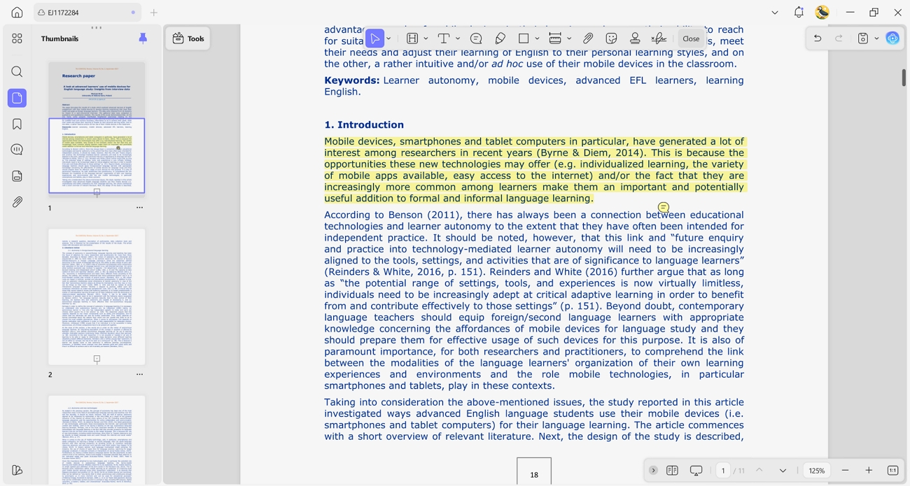 annotate highlight academic pdf materials
