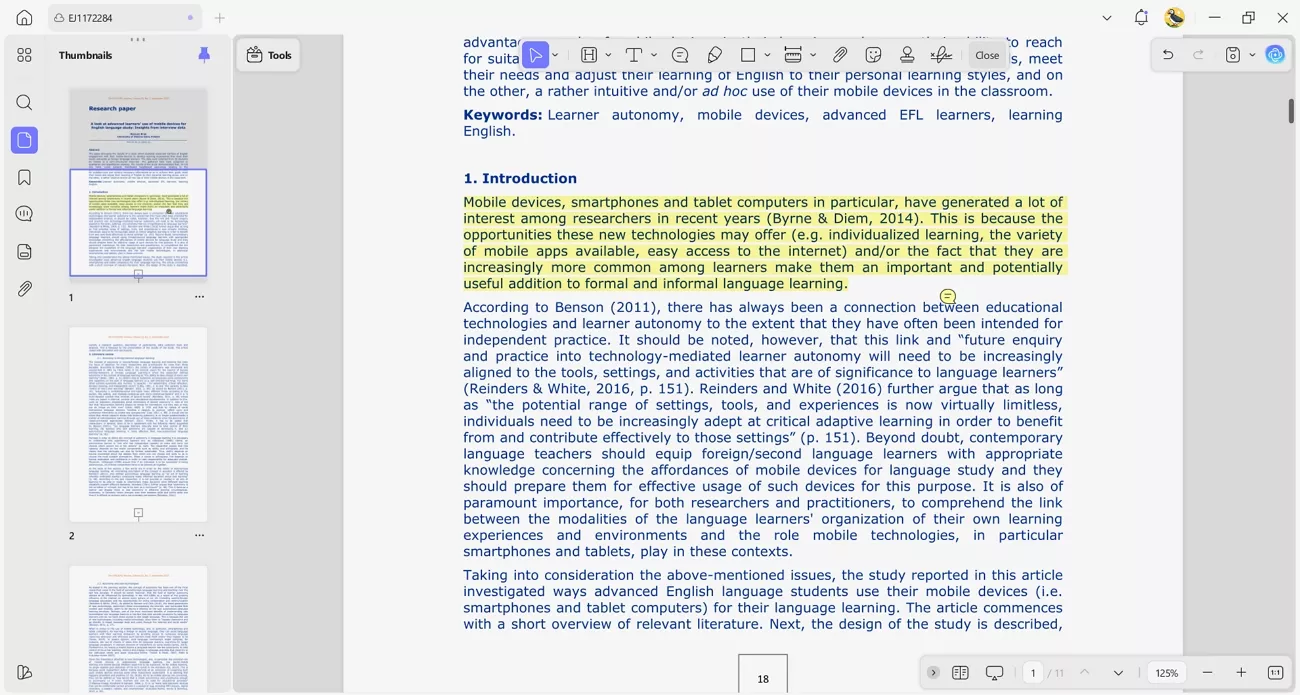 annotate highlight academic pdf materials