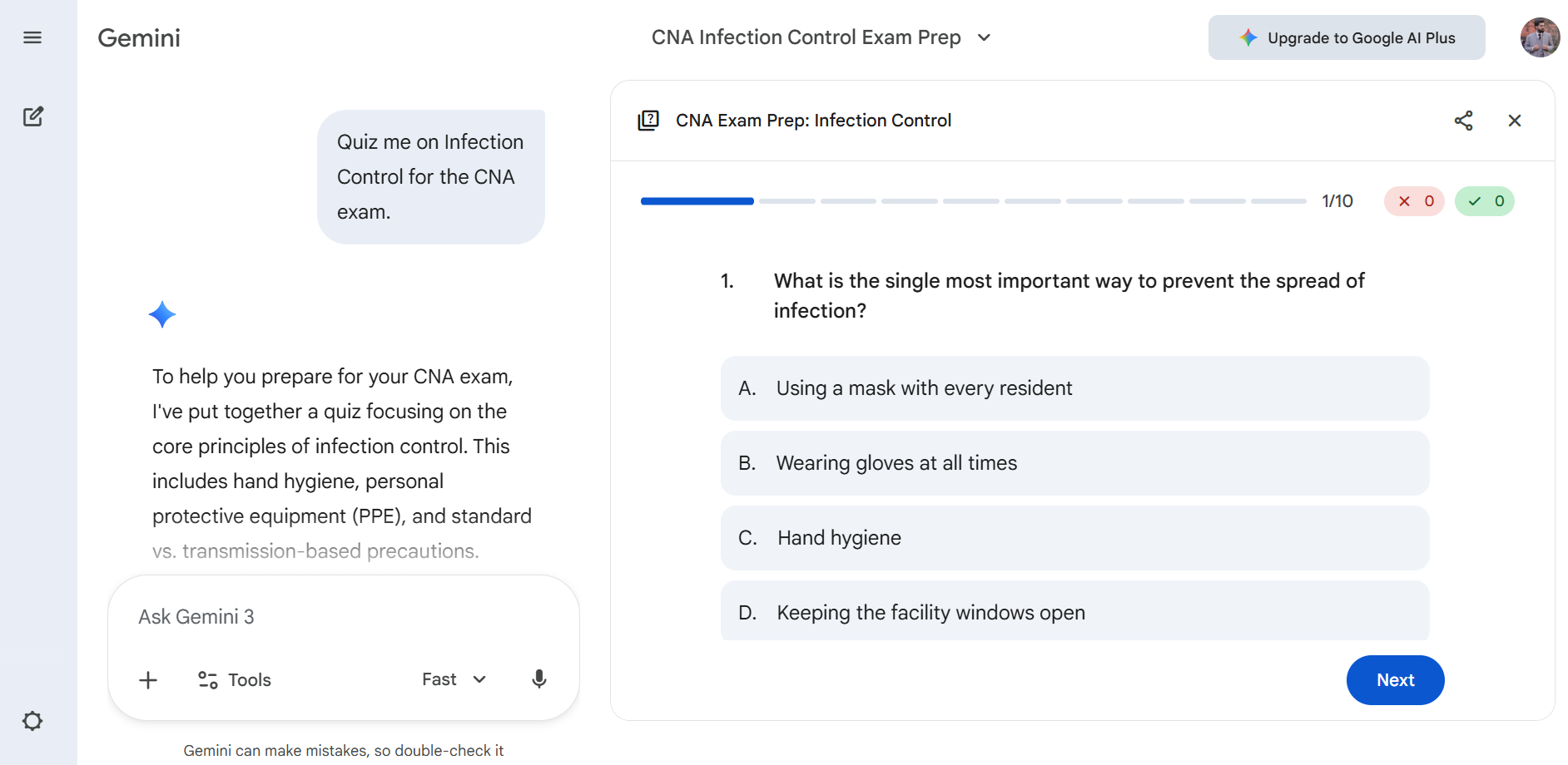 Résoudre le test CNA