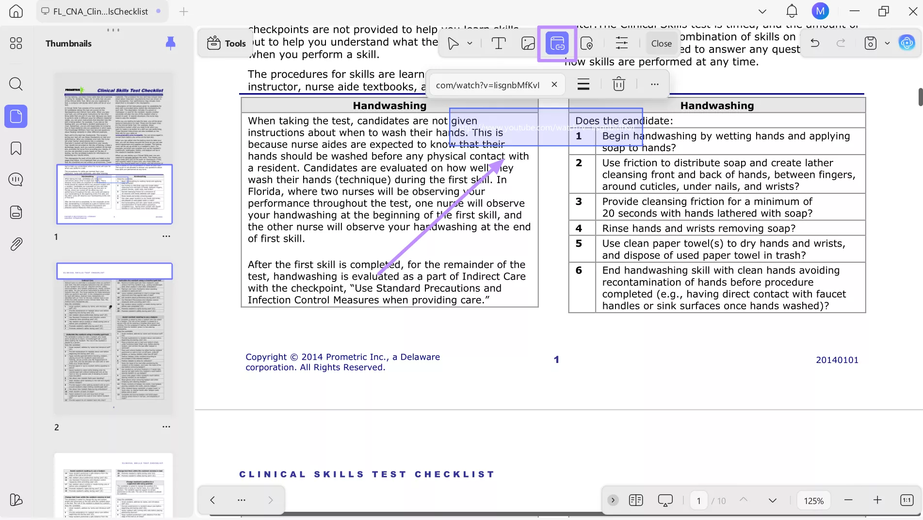 add video links besides cna skill