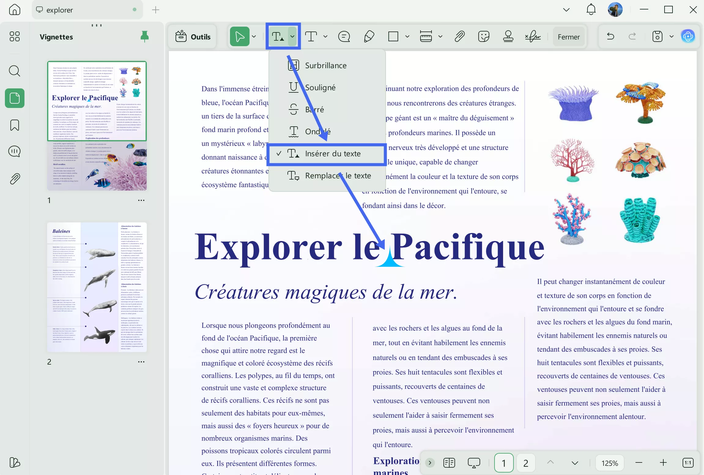 annoter une caractéristique dans un UPDF