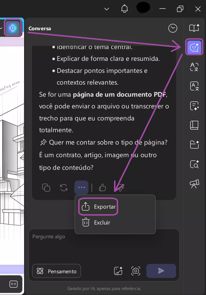 Exportar tradução do UPDF AI