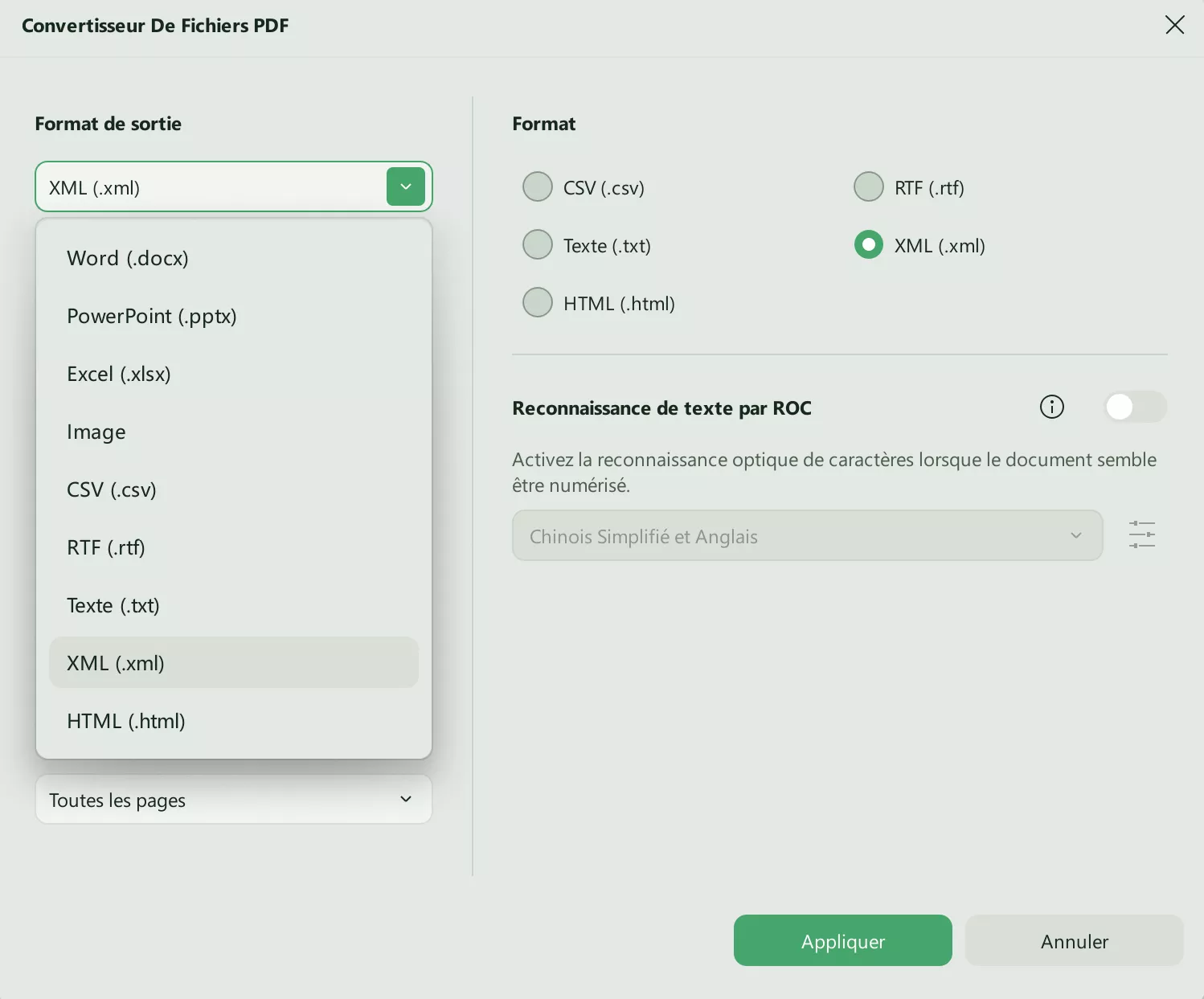 Prise en charge de plusieurs formats UPDF
