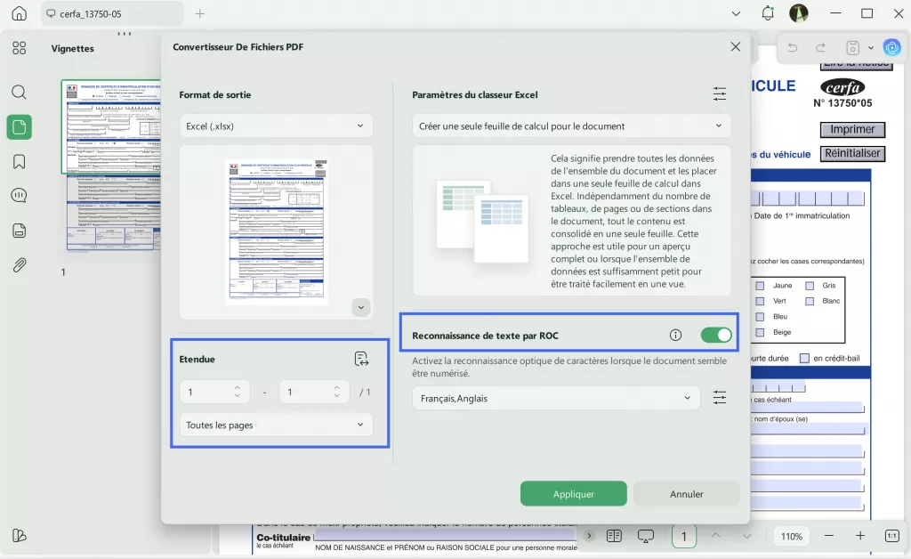 Exportez le tableau numérisé vers Excel avec UPDF.