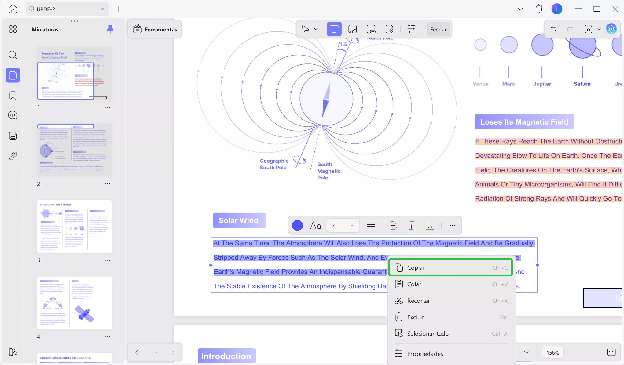 Copiar texto no modo de leitura do UPDF com o UPDF