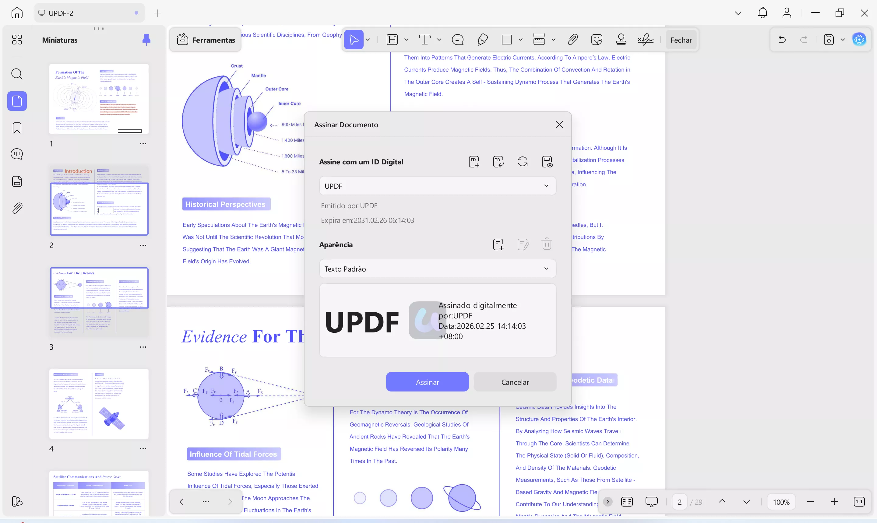 como assinar um PDF com CAC usando uma área de assinatura já preparada