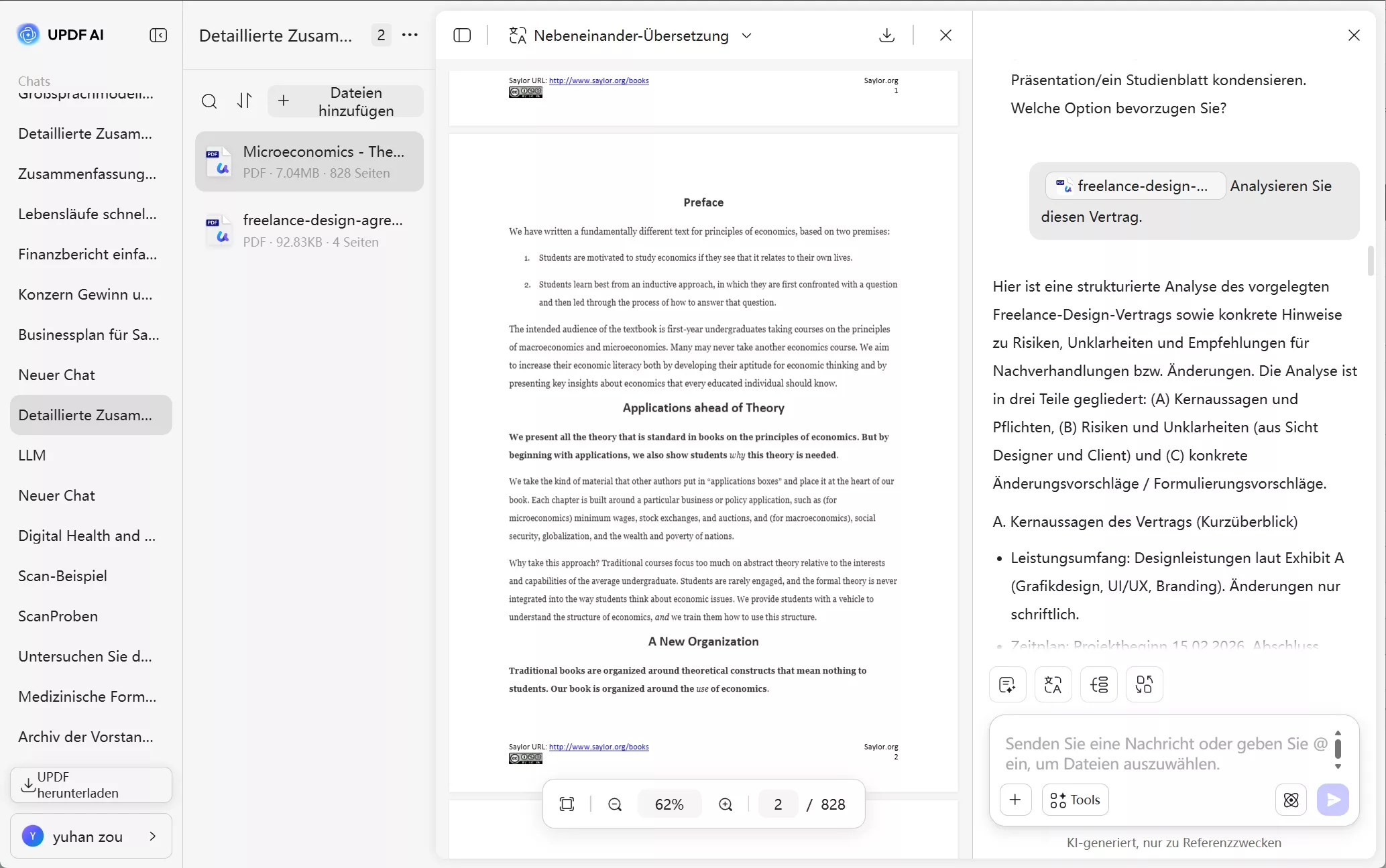 Fragen an updf ai stellen