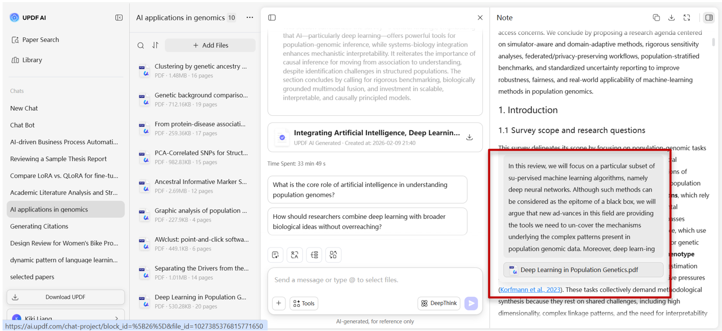 Abrir diretamente o artigo a partir da citação com o UPDF AI
