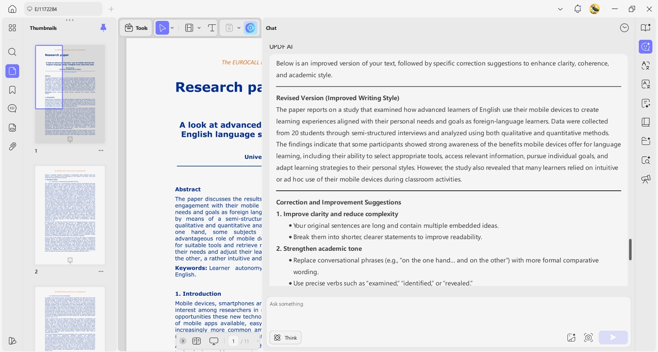 get writing assistance updf ai desktop