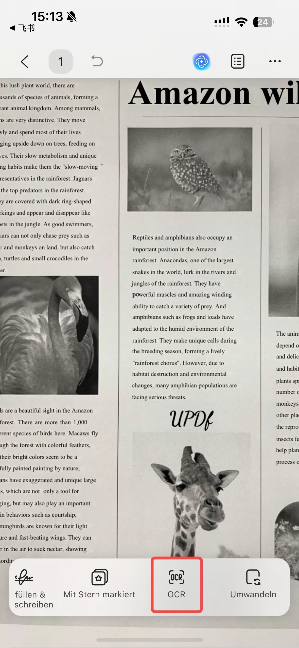 updf mobile Signatur PDF OCR