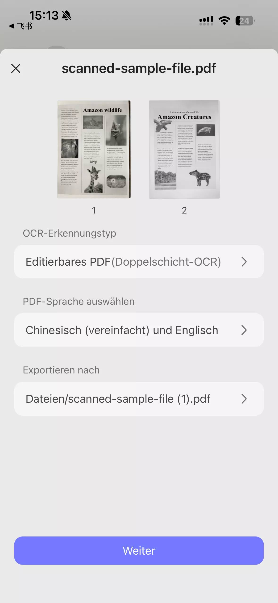 updf mobile Signatur PDF OCR