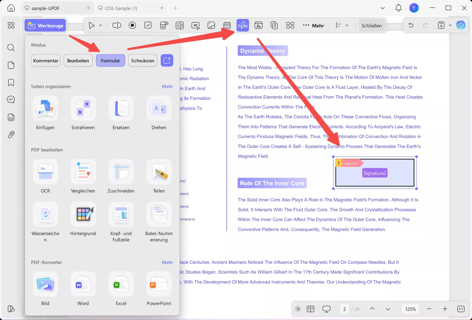 Digitales Signaturfeld erstellen