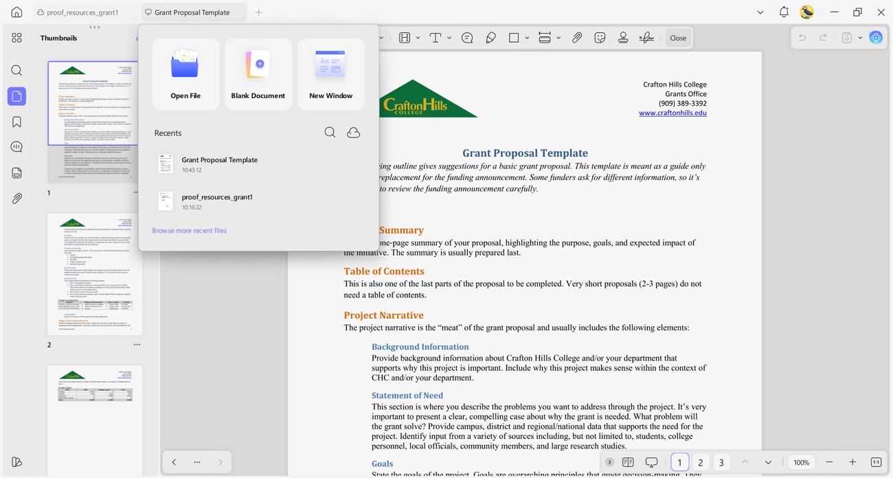 import budget format grant sample