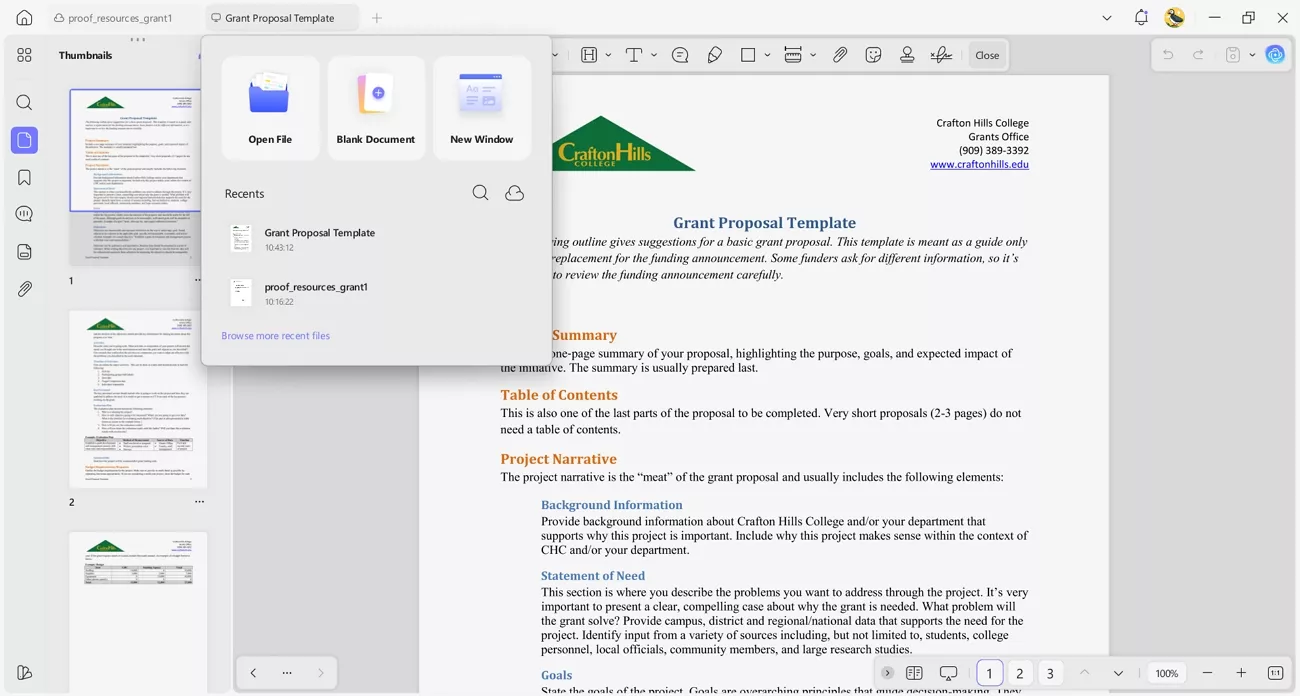 import budget format grant sample