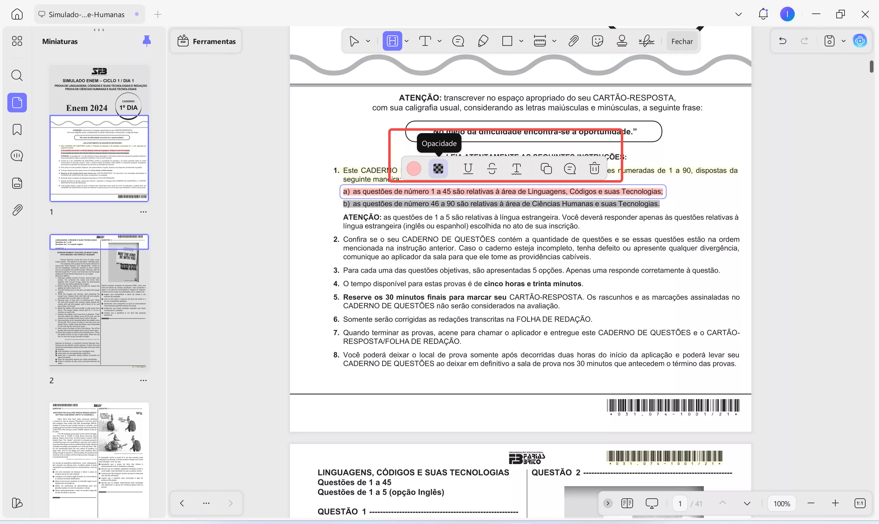 personalizar a cor e a transparência