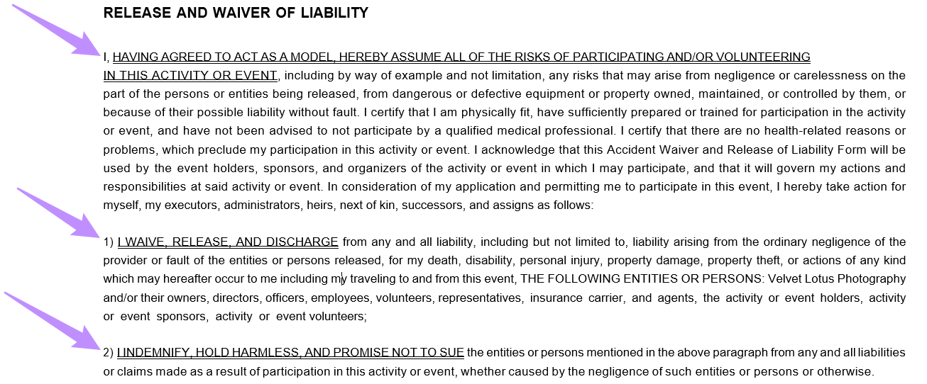 double underline in contract clauses