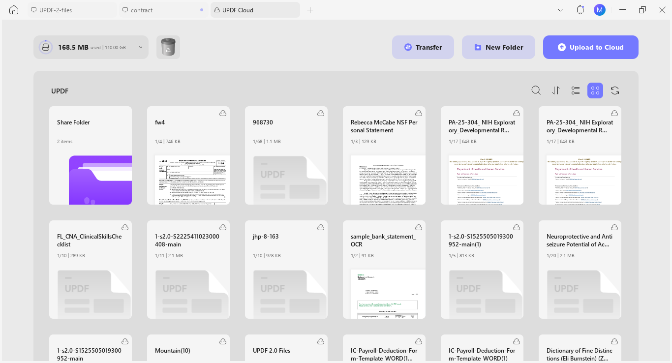 updf cloud interface