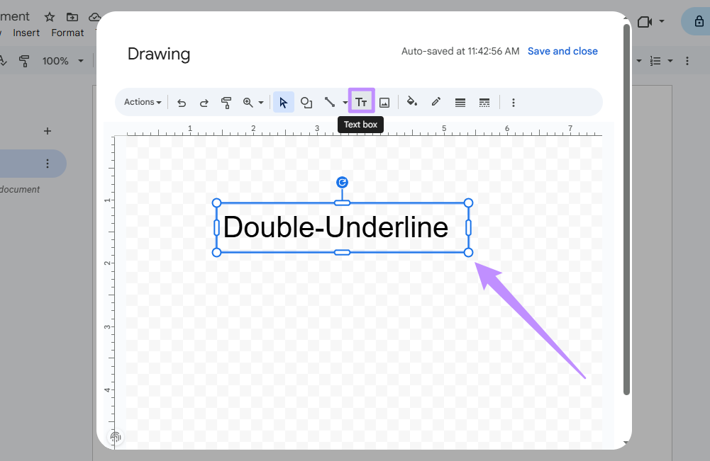 select and draw a text box