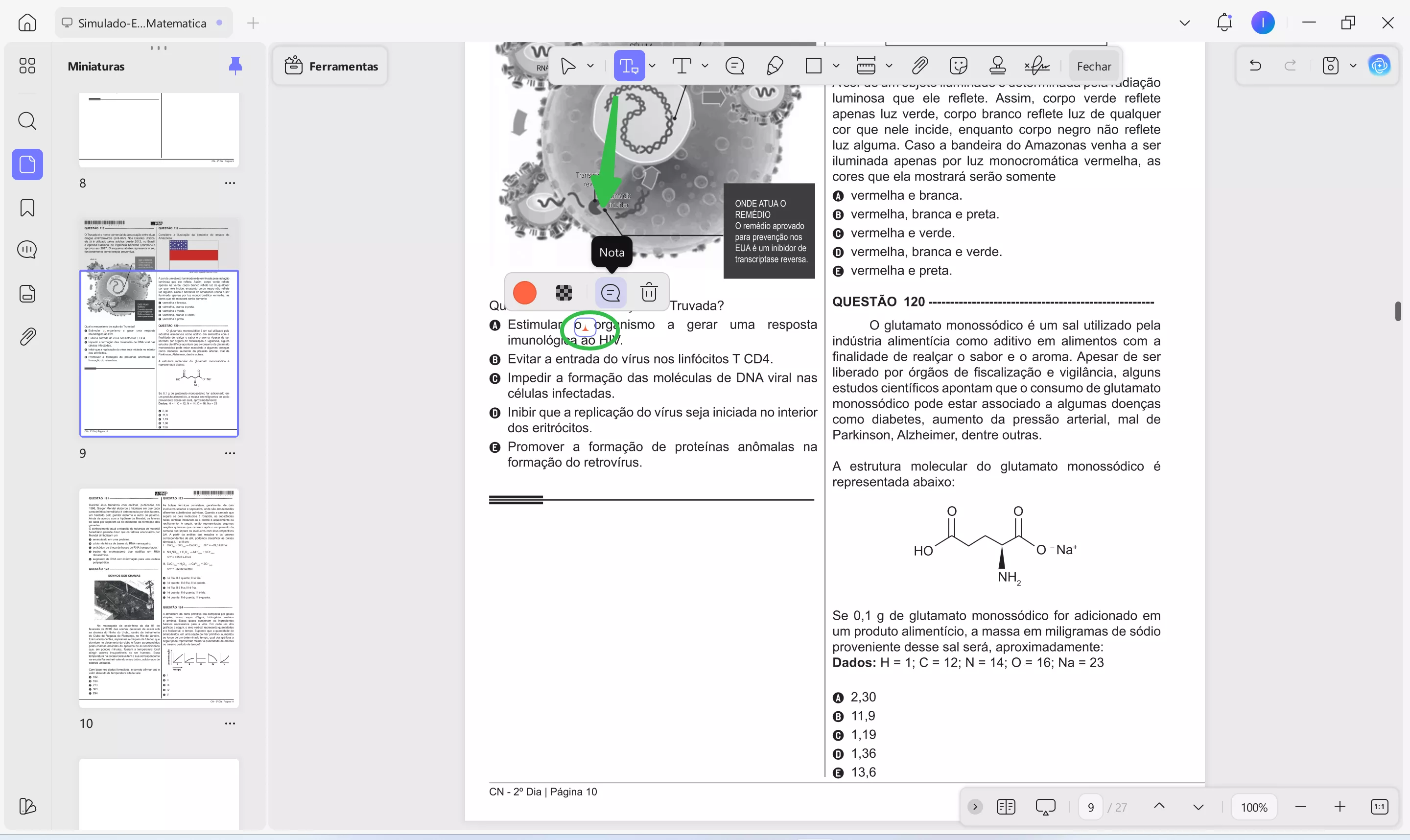 inserir texto no updf