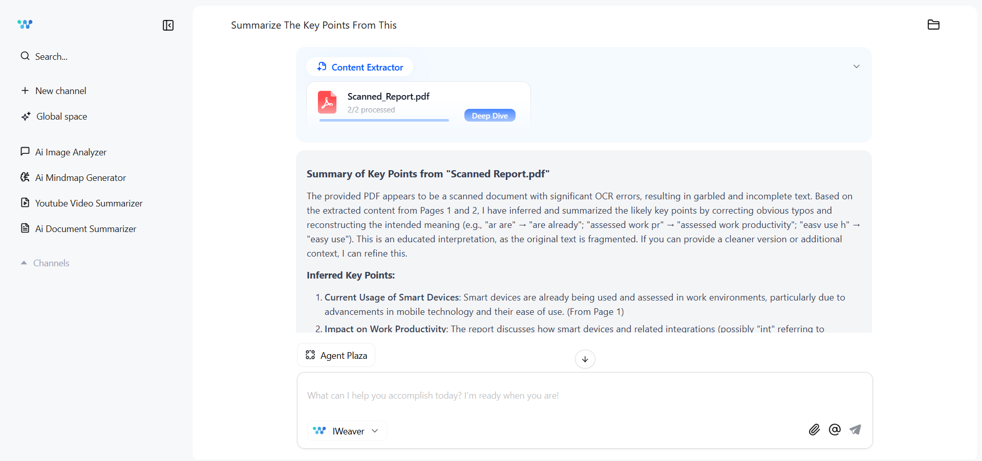 iweaver-scanned-pdf-summarize