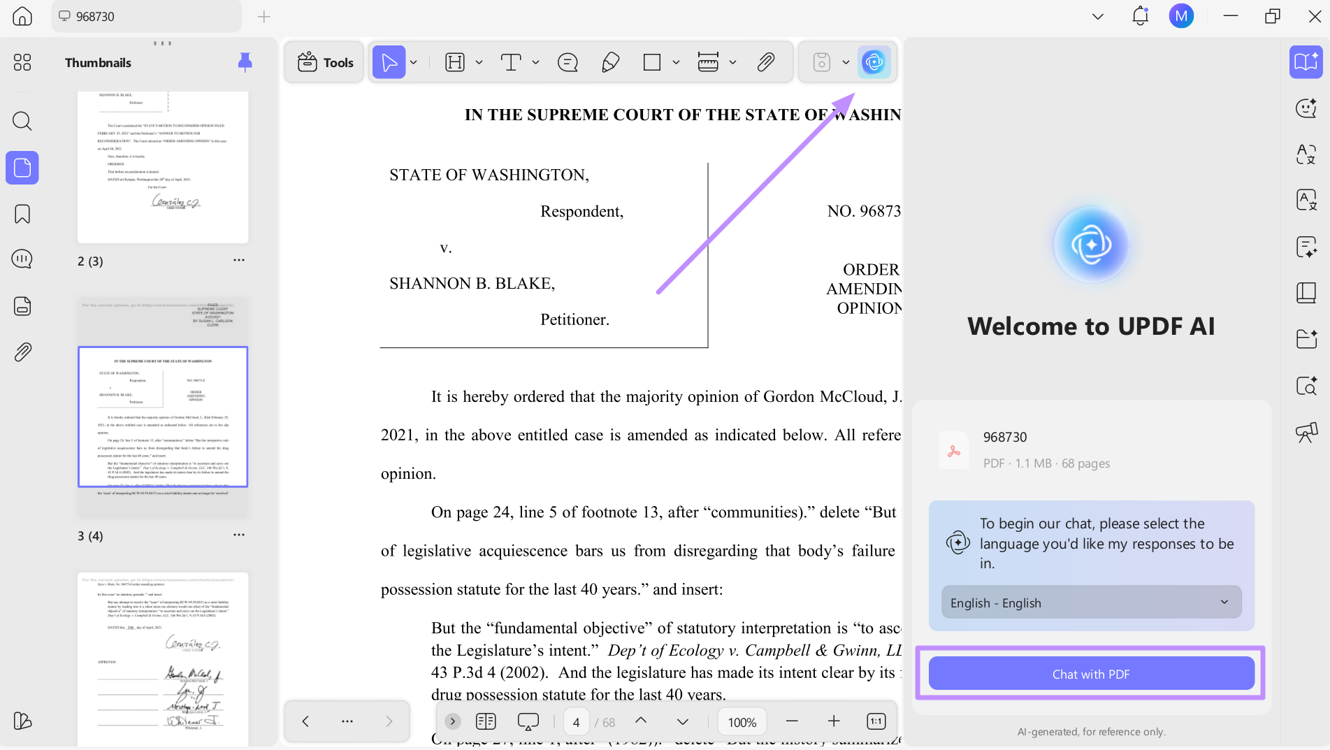 updf ai and chat with pdf