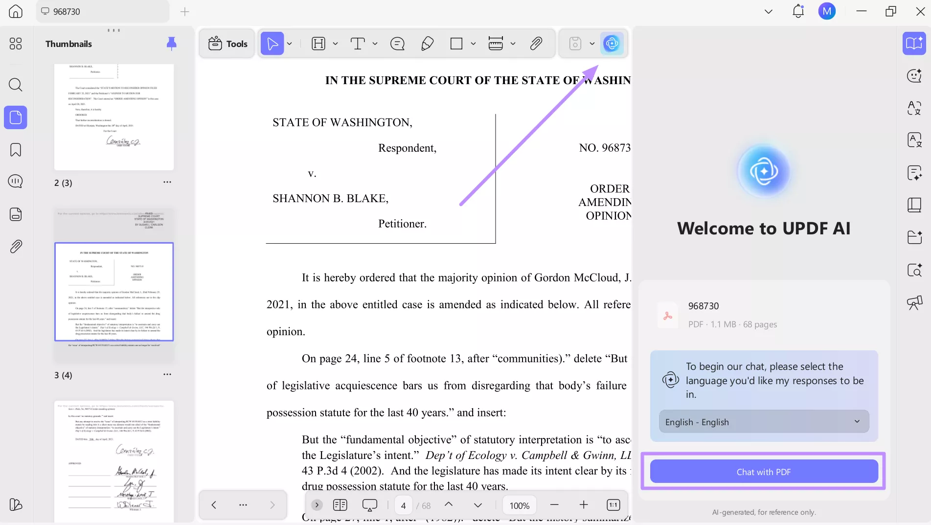 updf ai and chat with pdf