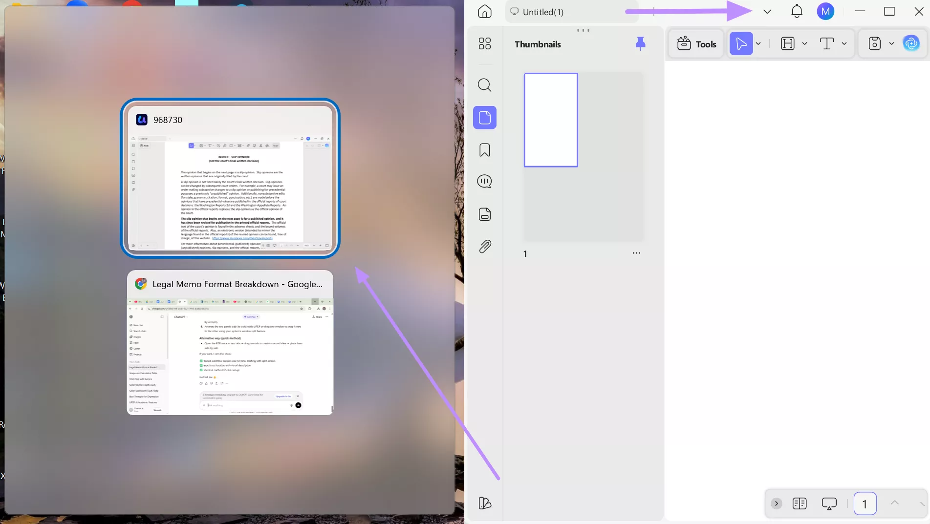  open both windows side by side