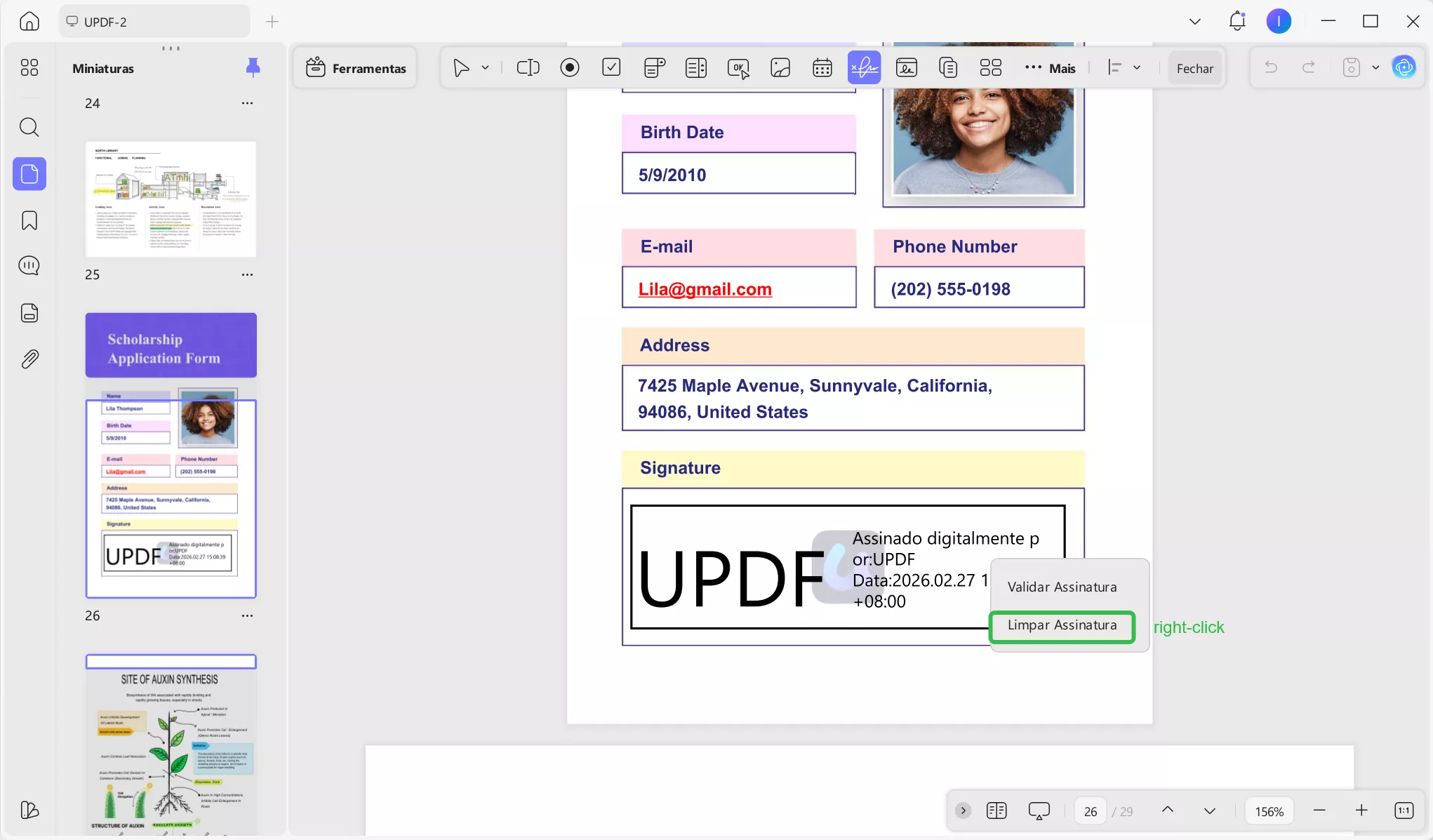 Remover assinatura digital