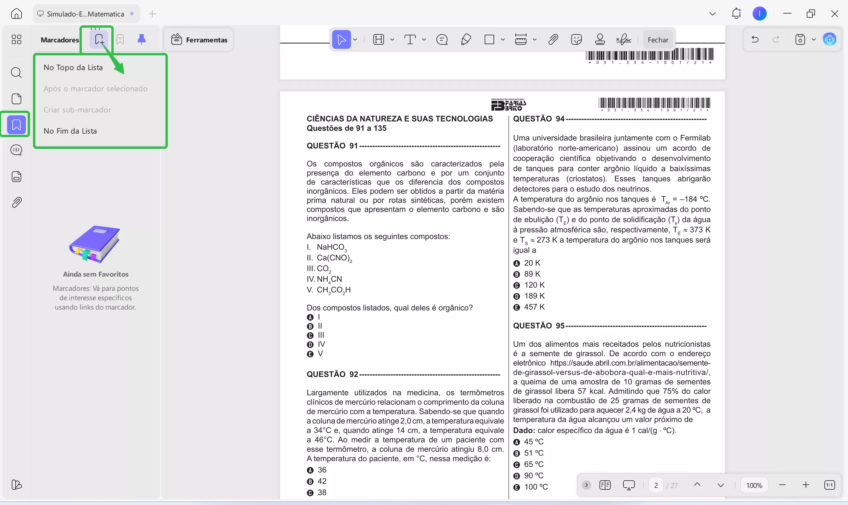 adicionar marcadores